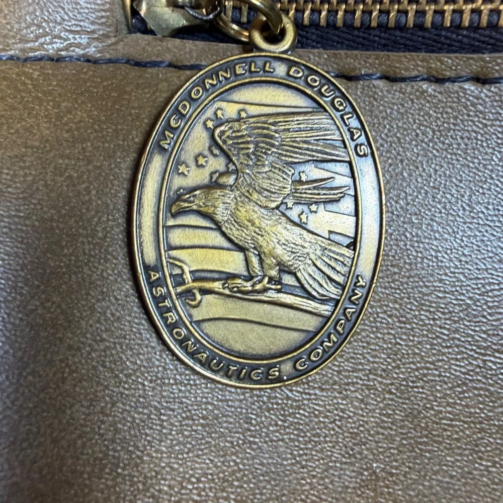 Vtg Hazel McDonnell Douglas Astronautics Co Leather Portfolio Case Document Bag